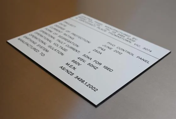 Electrical Switchboard Labels
